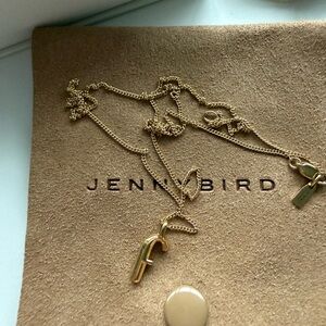 Jenny Bird Monogram Necklace- Letter F, Gold Chain Necklace